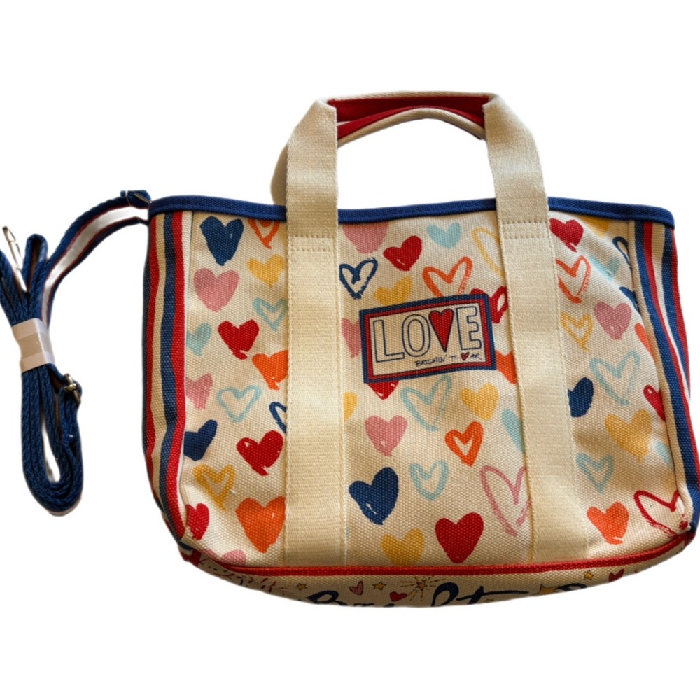 Brighton Cream and Red Heart Tote Bag